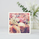 ハッピーバレンタインデー付きヴィンテージ花束 (スタンド正面)