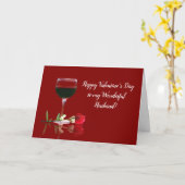 ハッピーバレンタインデー付き夫のワイン用カード カード (黄色い花)