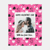 ハッピーバレンタインデー付き フリースブランケット (正面)