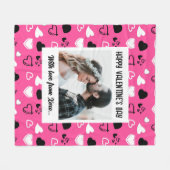 ハッピーバレンタインデー付き フリースブランケット (正面(横))