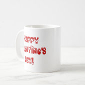 ハッピーバレンタインデー付ハート コーヒーマグカップ (正面左)
