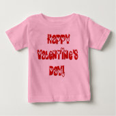 ハッピーバレンタインデー付ハート ベビーTシャツ (正面)