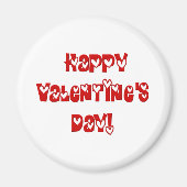 ハッピーバレンタインデー付ハート マグネット (正面)