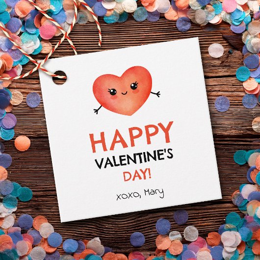 ハッピーバレンタインデー付ベビーハート フェイバータグ