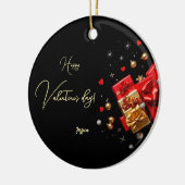 ハッピーバレンタインデー円 セラミックオーナメント (左)