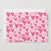 ハッピーバレンタインデー写真かわいいピンクの赤面ハート シーズンカード (裏面)