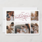 ハッピーバレンタインデー写真コラージュ シーズンカード (正面)