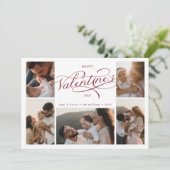 ハッピーバレンタインデー写真コラージュ シーズンカード (スタンド正面)