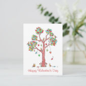 ハッピーバレンタインデー図解入りの、写真付きの シーズンポストカード (スタンド正面)