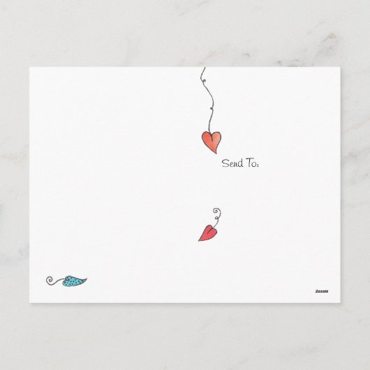 ハッピーバレンタインデー図解入りの、写真付きの シーズンポストカード (裏面)