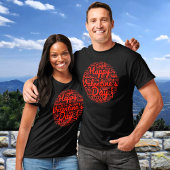 ハッピーバレンタインデー型スクリプト文字 Tシャツ