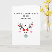 ハッピーバレンタインデー孫2021ラブディアー カード (黄色い花)