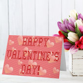 ハッピーバレンタインデー小さなハート型のフォント シーズンカード