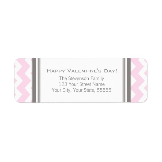 ハッピーバレンタインデー差出人住所ラベルピンク ラベル (正面)