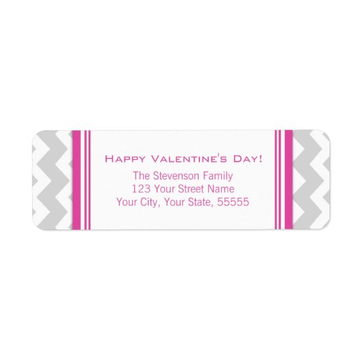 ハッピーバレンタインデー差出人住所ラベルピンク ラベル (正面)