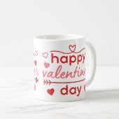 ハッピーバレンタインデー引用文とハート1 コーヒーマグカップ (正面右)