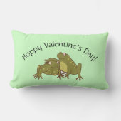 ハッピーバレンタインデー恋にホッピーカエル ランバークッション (正面)