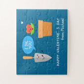 ハッピーバレンタインデー愛を掘おもしろいるモダン ジグソーパズル (縦)