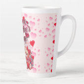 ハッピーバレンタインデー愛テディベアカップル カフェラテマグ (右)