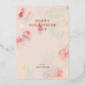 ハッピーバレンタインデー抽象芸術アートフォイルカード 箔招待状 (正面)