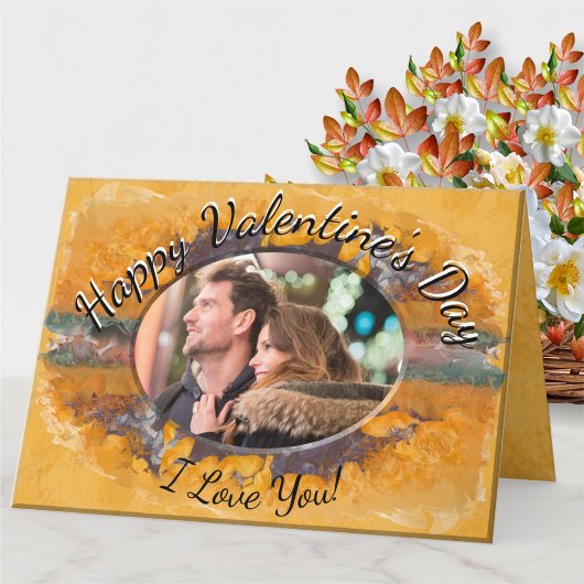 ハッピーバレンタインデー抽象芸術サンセット0612 シーズンカード