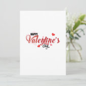 ハッピーバレンタインデー招待状グリーティングカード サンキューカード (スタンド正面)