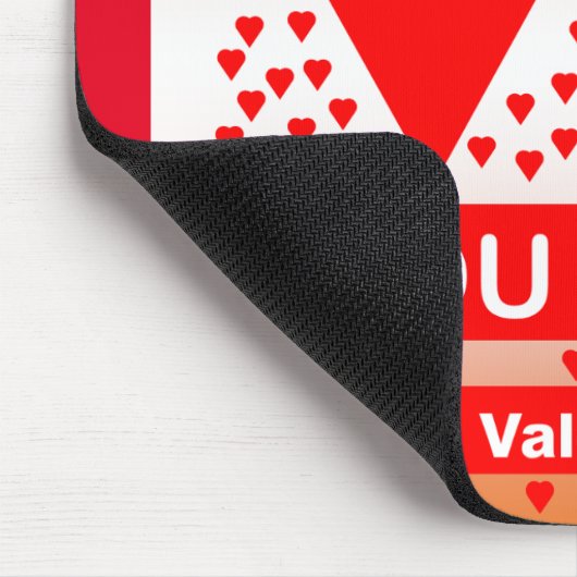 ハッピーバレンタインデー文字フォーエバーラブハートレッド マウスパッド (コーナー)