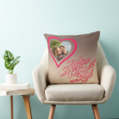 ハッピーバレンタインデー書道ハート写真 クッション (椅子)