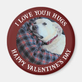 ハッピーバレンタインデー最高のダディかわいい犬の写真 マグネット (正面)