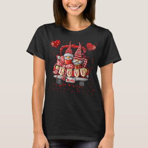 ハッピーバレンタインデー格言トラックハートラブユー Tシャツ