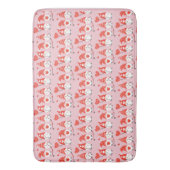 ハッピーバレンタインデー格言パターンピンクレッド バスマット (正面縦)