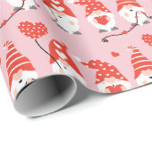 ハッピーバレンタインデー格言パターンピンクレッド ラッピングペーパー (ロールコーナー)