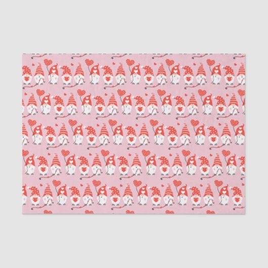 ハッピーバレンタインデー格言パターンピンクレッド 薄葉紙 (正面)