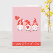 ハッピーバレンタインデー格言レッドピンク カード (黄色い花)