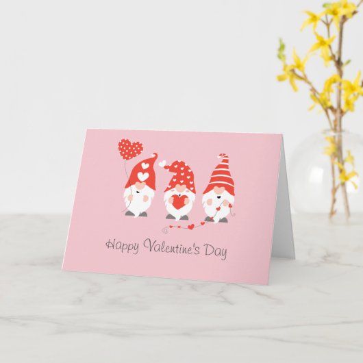 ハッピーバレンタインデー格言レッドピンク カード (黄色い花)