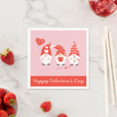 ハッピーバレンタインデー格言レッドピンク スタンダードカクテルナプキン (インサイチュ)