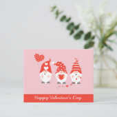 ハッピーバレンタインデー格言レッドピンク ポストカード (スタンド正面)