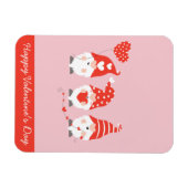 ハッピーバレンタインデー格言レッドピンク マグネット (横)