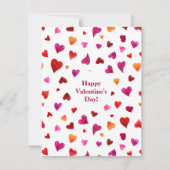 ハッピーバレンタインデー水彩ハート シーズンカード (正面)