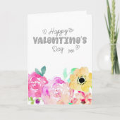 ハッピーバレンタインデー水彩フローラ シーズンカード (正面)