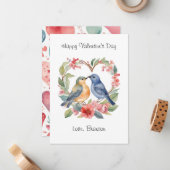 ハッピーバレンタインデー水彩写真バレンタイン ノートカード (正面/裏面インサイチュ)