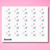 ハッピーバレンタインデー水彩印ハート スクエアシール