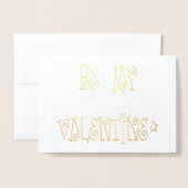 ハッピーバレンタインデー渦巻形のフォント写真と名前の追加 箔カード (封筒付き正面)