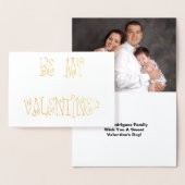 ハッピーバレンタインデー渦巻形のフォント写真と名前の追加 箔カード (ディスプレー)