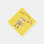 ハッピーバレンタインデー漫画のカウナプキン スタンダードカクテルナプキン (角)