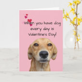 ハッピーバレンタインデー犬の恋人 カード (黄色い花)