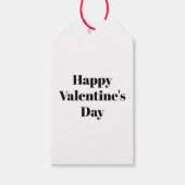 ハッピーバレンタインデー白黒カスタムモダン ギフトタグ (正面)