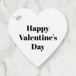 ハッピーバレンタインデー白黒ミニマルハート フェイバータグ