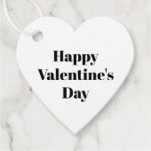 ハッピーバレンタインデー白黒ミニマルハート フェイバータグ (正面)