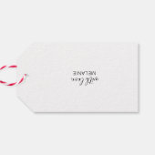 ハッピーバレンタインデー白黒モダンギフトラベル ギフトタグ (裏面横)